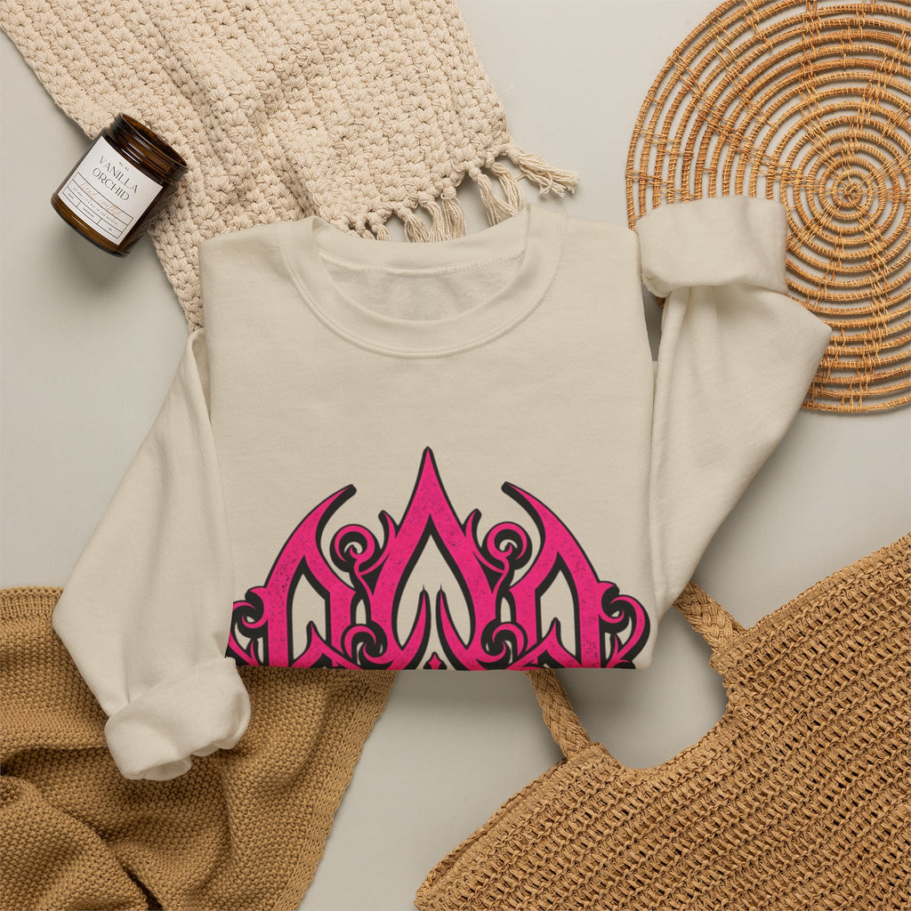 Pink Gothic Flame Crewneck Sweatshirt