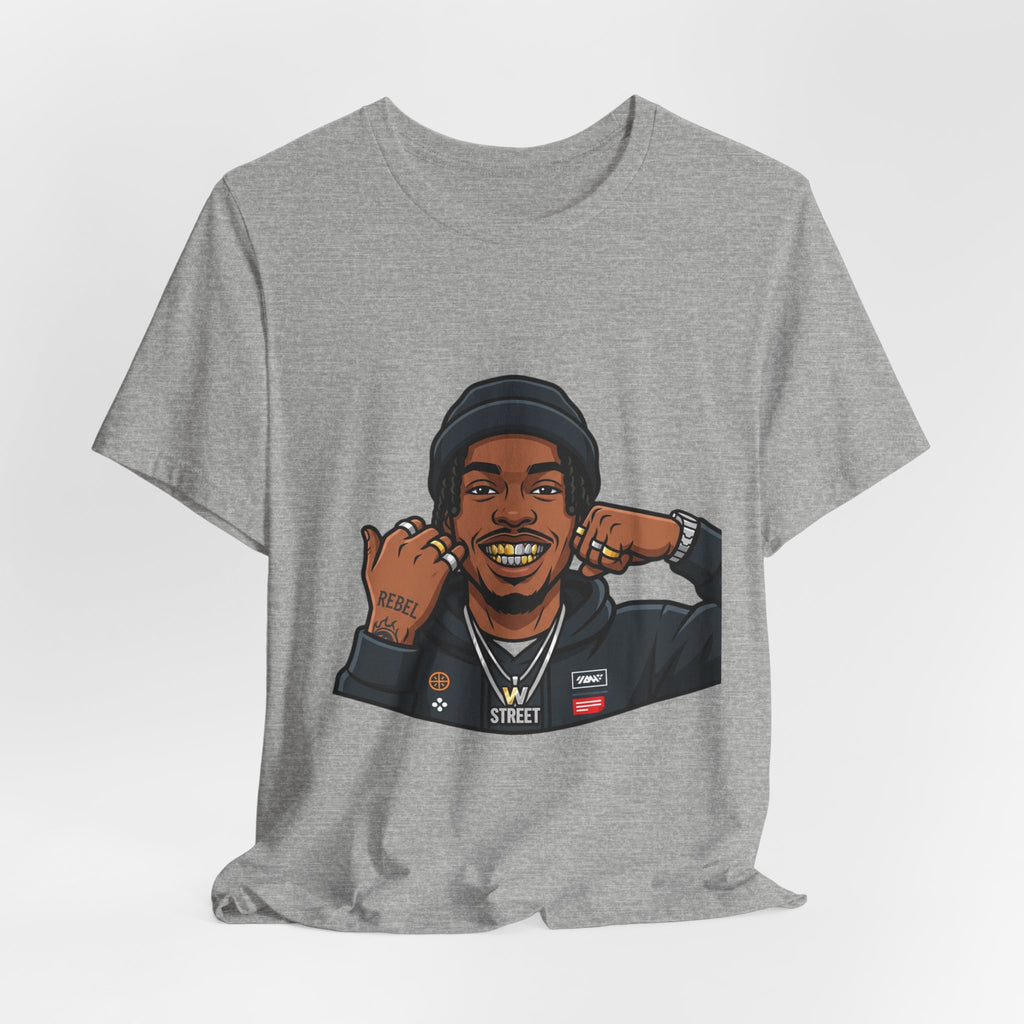 Graphic Tee — Smiling Streetwear Portrait T-Shirt