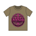 For God Does It All Vintage Wash Tee — Pink Cross Faith Graphic T-Shirt