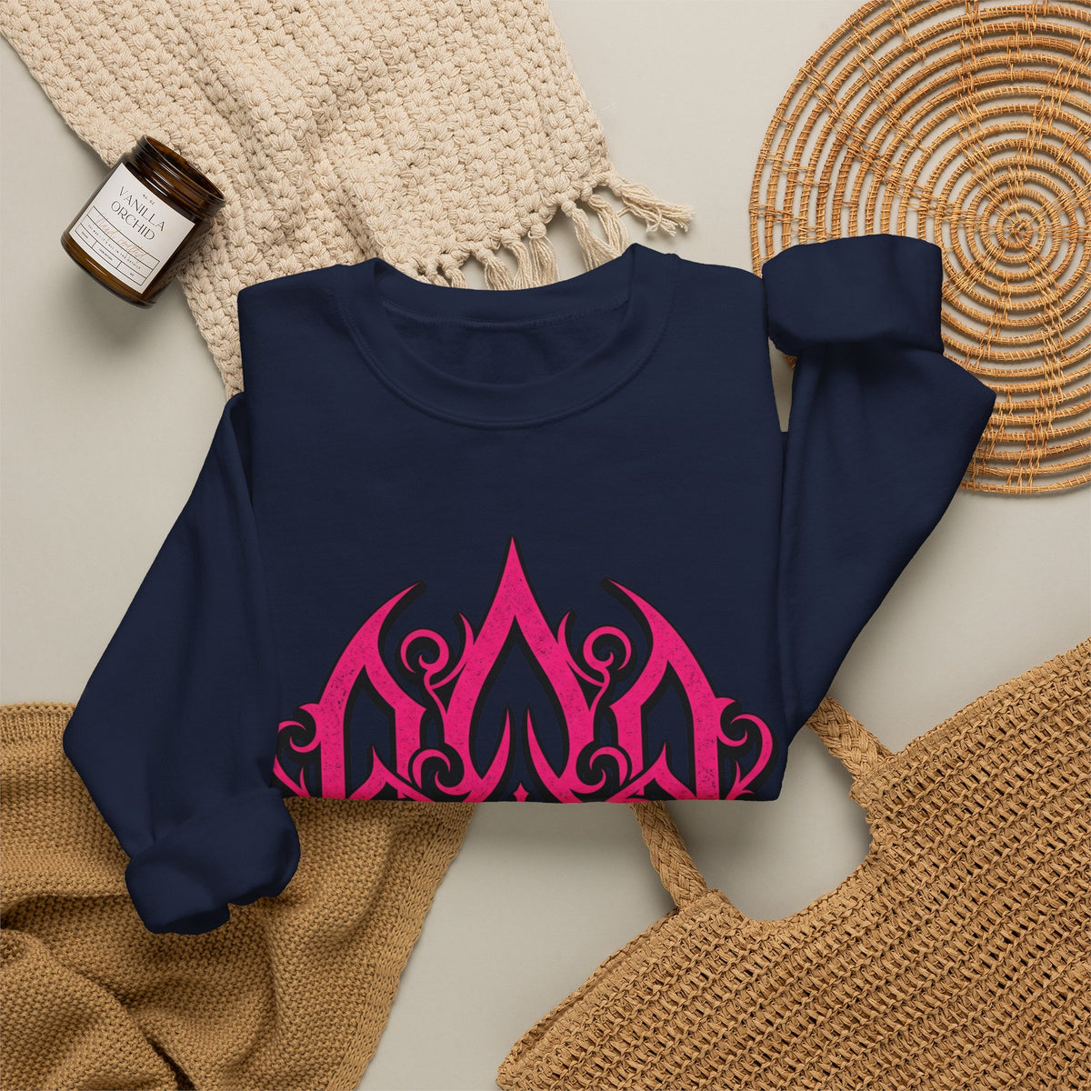 Pink Gothic Flame Crewneck Sweatshirt