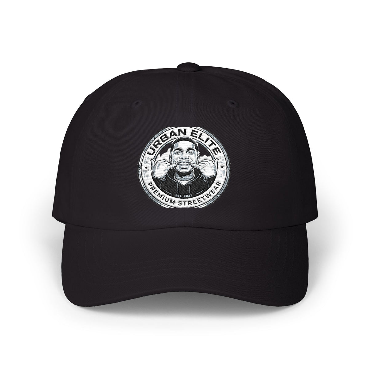 Urban Elite Classic Dad Cap — Vintage Monochrome Logo Baseball Hat