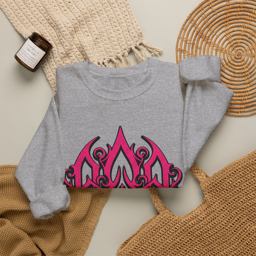 Pink Gothic Flame Crewneck Sweatshirt