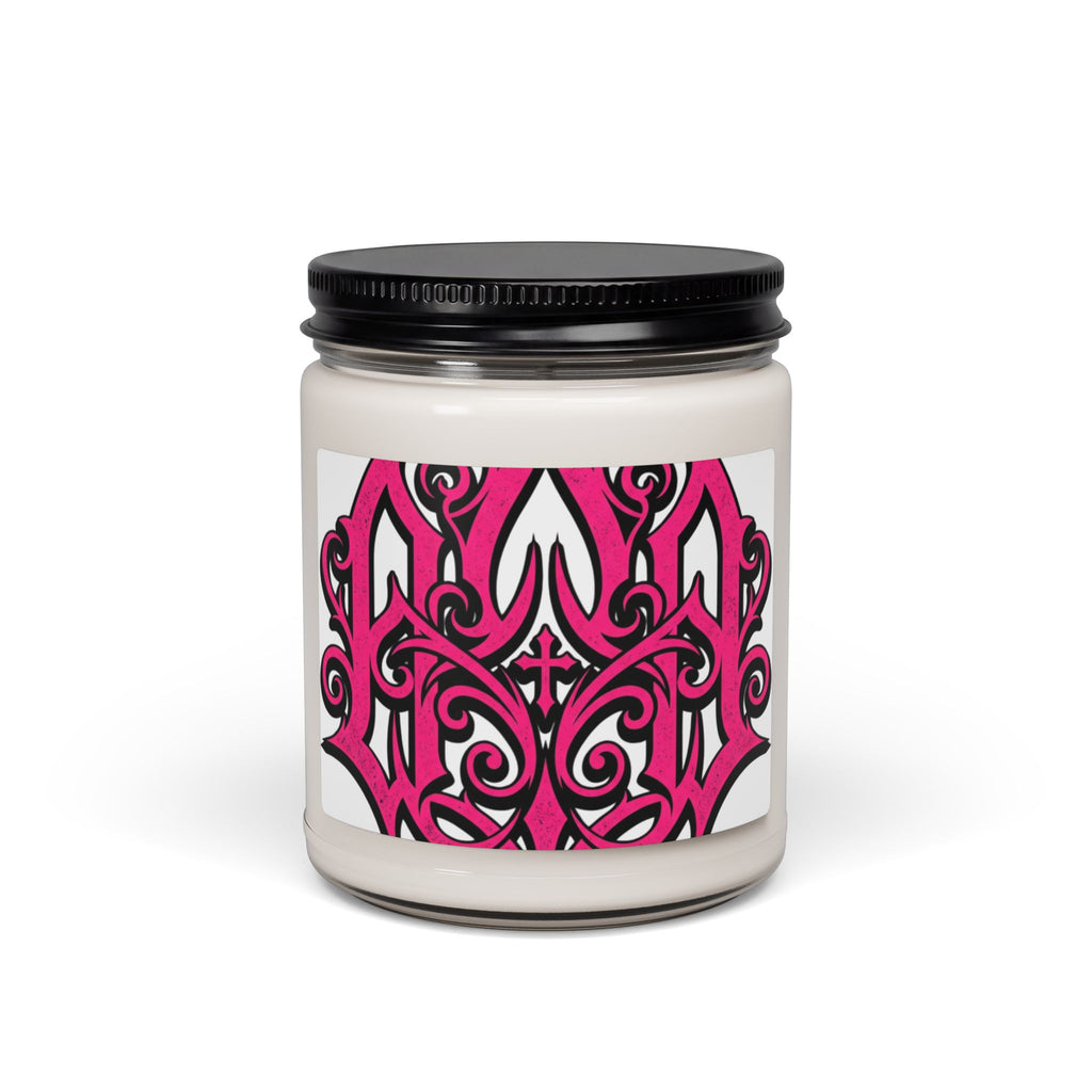 Pink Gothic Vine Soy Candle — 9oz Scented Jar