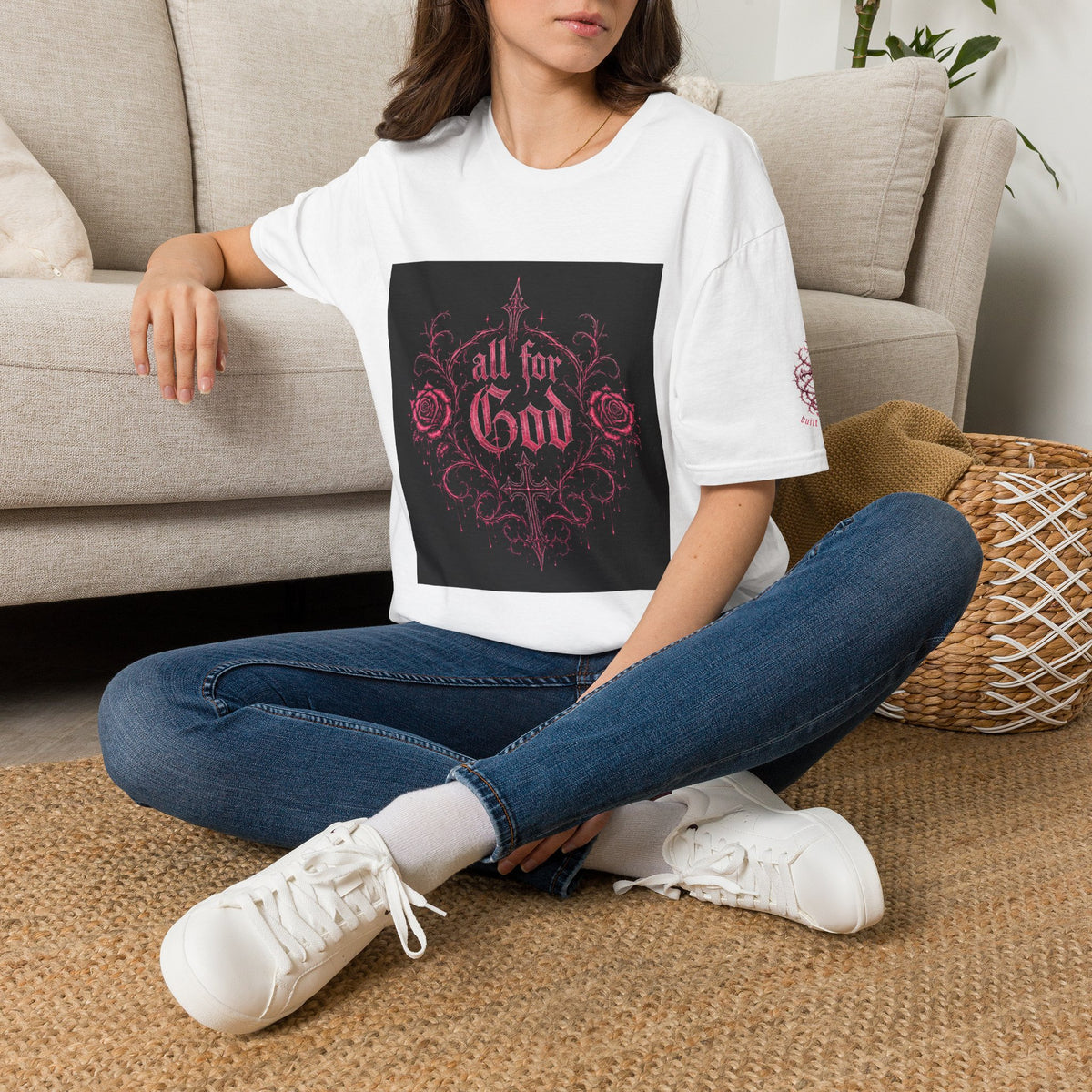 All For God T-Shirt — Gothic Rose Faith Tee