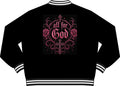 All For God Varsity Bomber Jacket — Gothic Rose Cross Graphic