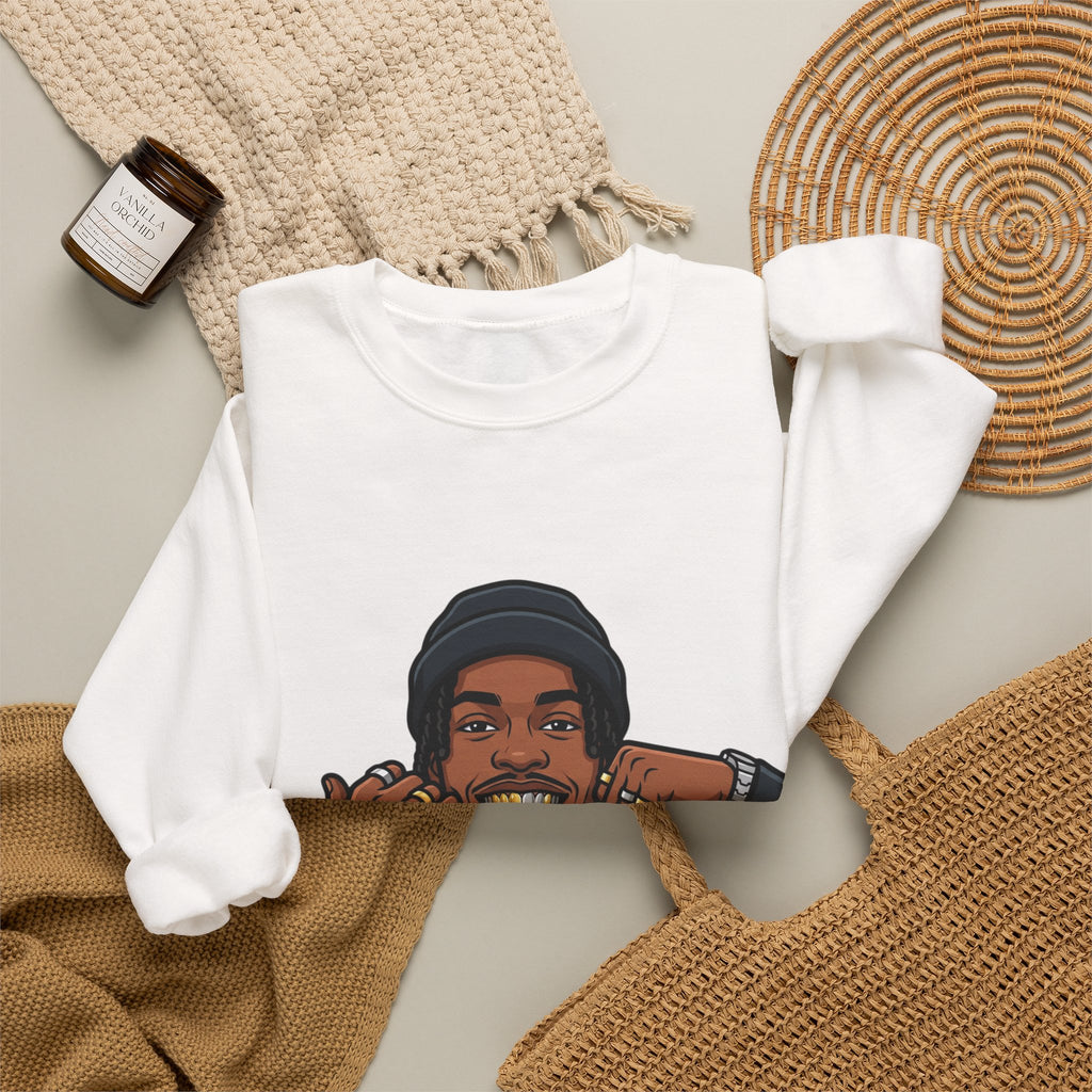 Graphic Crewneck Sweatshirt — Urban Portrait Illustration