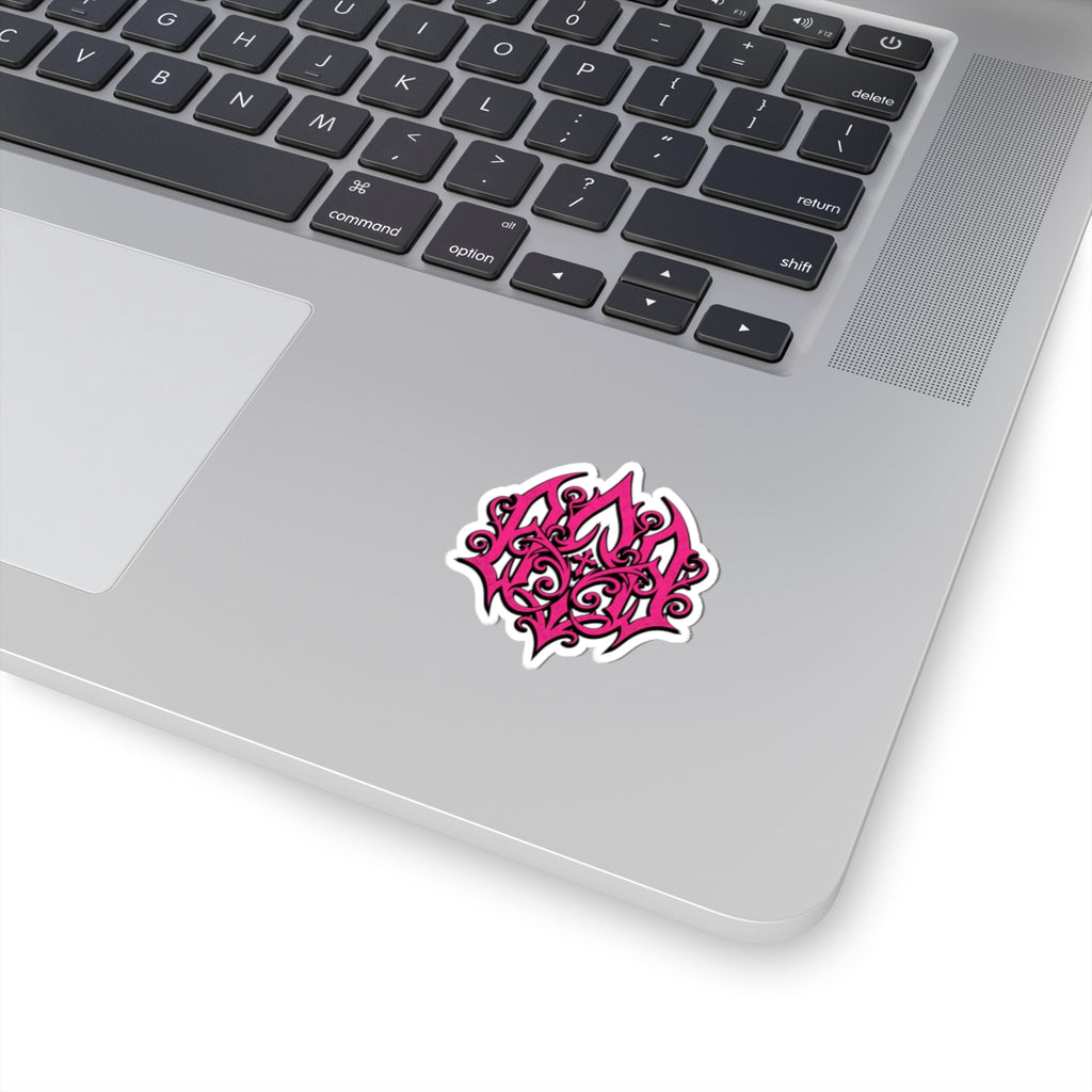 Pink Ornate Gothic Sticker — Kiss-Cut Decorative Laptop Decal