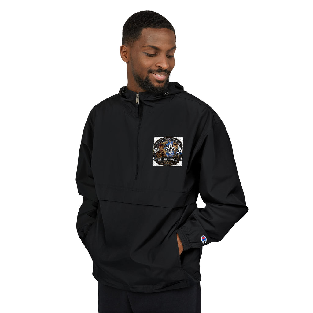 Champion Packable Anorak Jacket with Sequin Patch — Lightweight Windbreaker