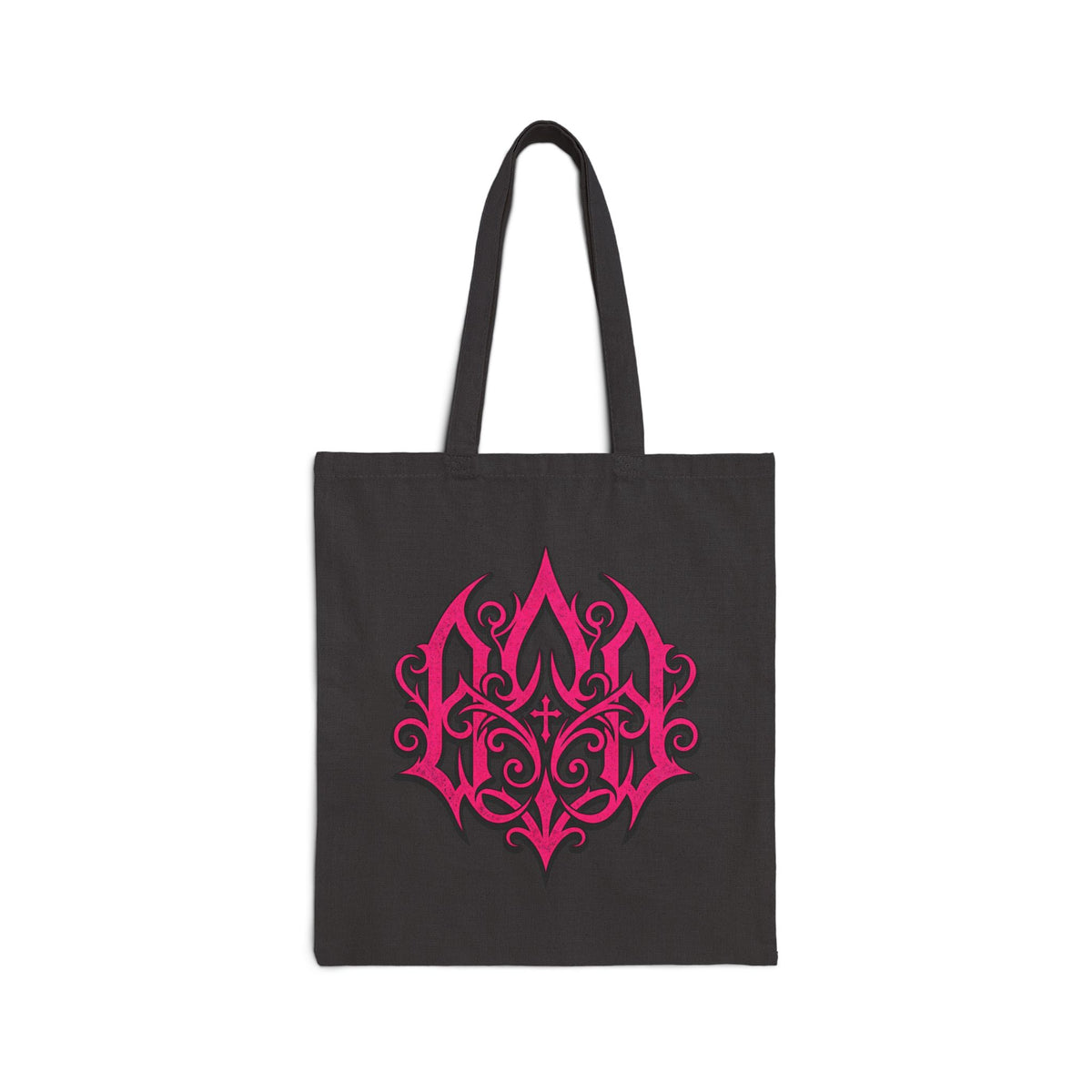 Tribal Flame Canvas Tote Bag — Red Ornamental Graphic Cotton Shopper