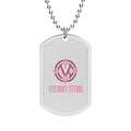 Gold/Silver Logo Dog Tag Necklace — Veldmin Studio Engraved Pendant