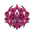Pink Ornate Monogram Sticker — Kiss-Cut Decorative Laptop Decal