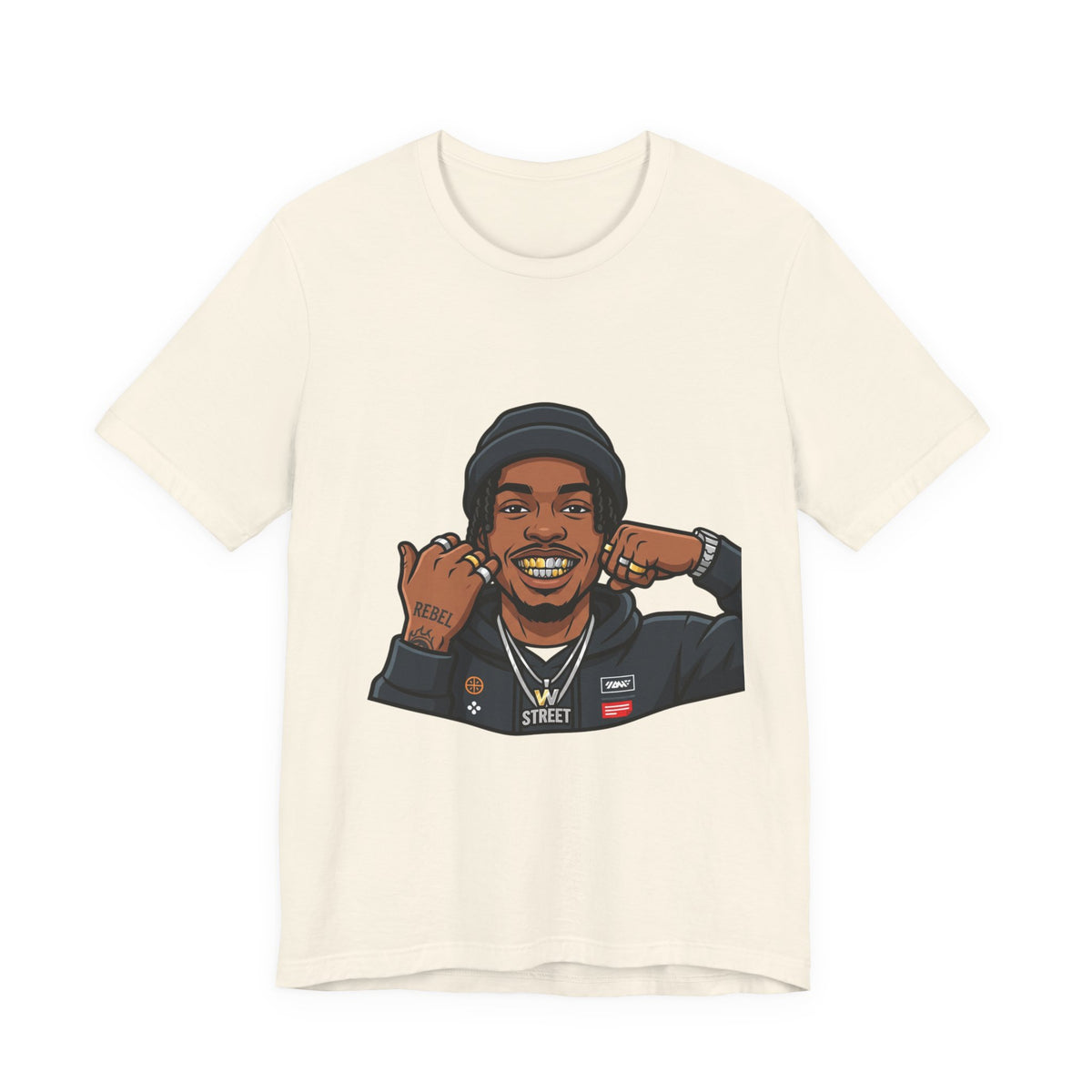 Graphic Tee — Smiling Streetwear Portrait T-Shirt