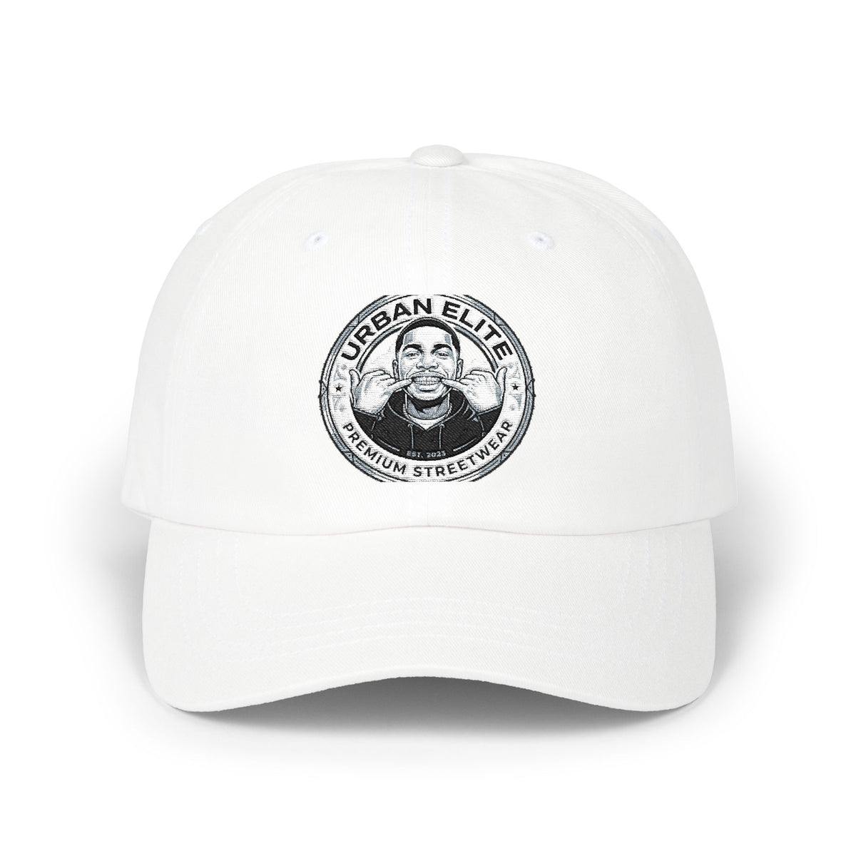 Urban Elite Classic Dad Cap — Vintage Monochrome Logo Baseball Hat