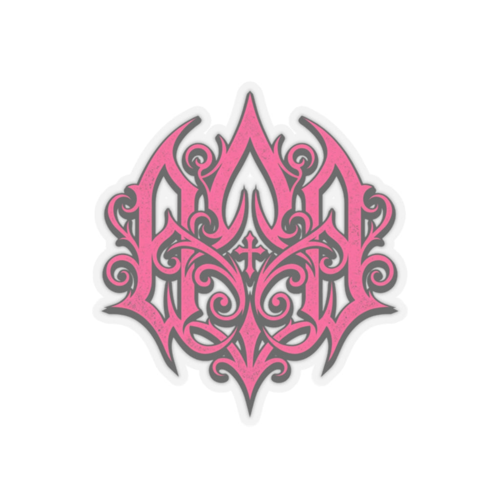 Pink Ornate Gothic Sticker — Kiss-Cut Decorative Laptop Decal