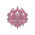 Pink Ornate Gothic Sticker — Kiss-Cut Decorative Laptop Decal