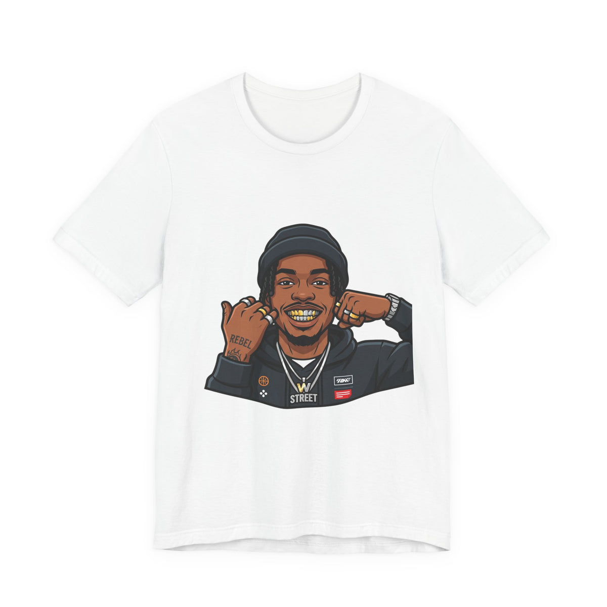 Graphic Tee — Smiling Streetwear Portrait T-Shirt