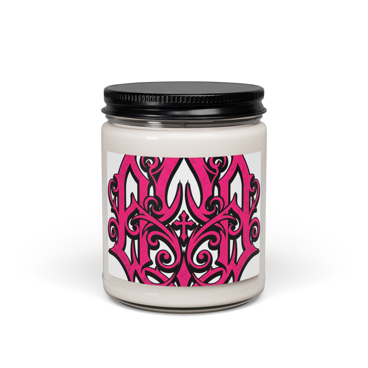 Pink Gothic Vine Soy Candle — 9oz Scented Jar