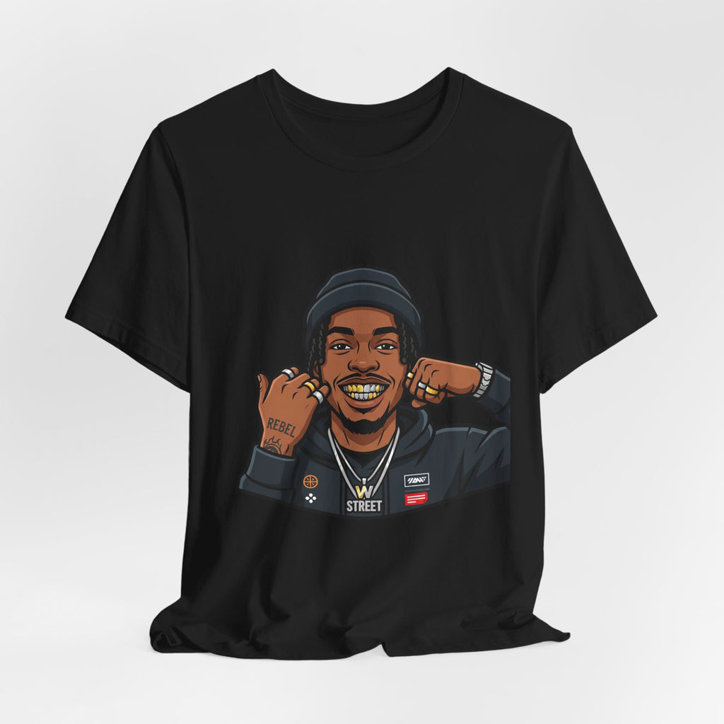 Graphic Tee — Smiling Streetwear Portrait T-Shirt
