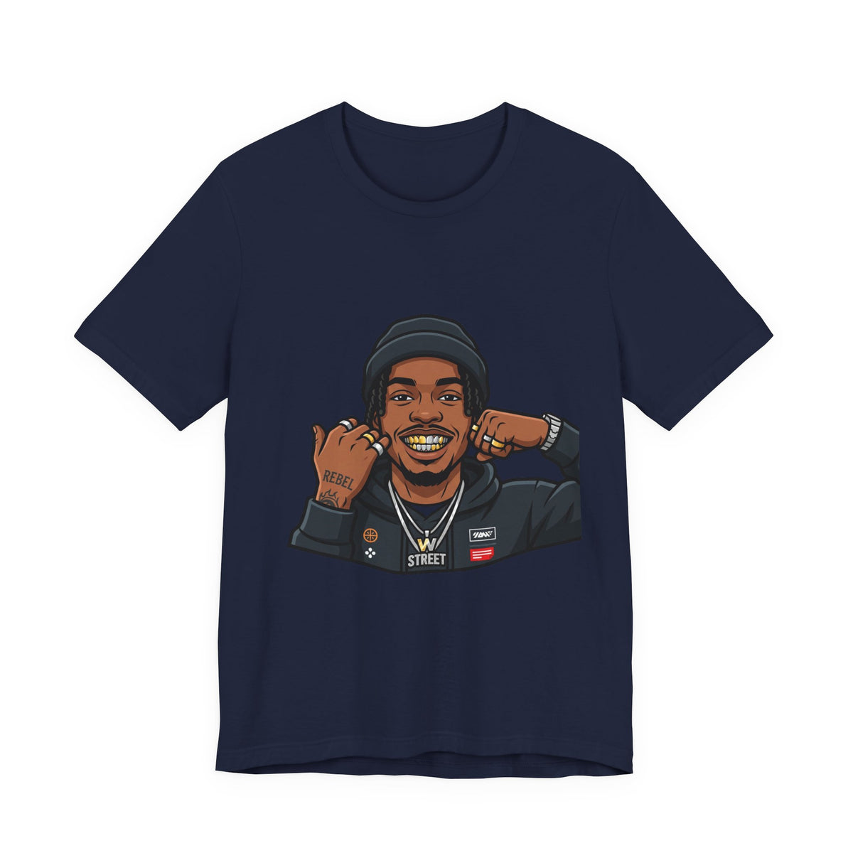 Graphic Tee — Smiling Streetwear Portrait T-Shirt