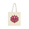 Tribal Flame Canvas Tote Bag — Red Ornamental Graphic Cotton Shopper