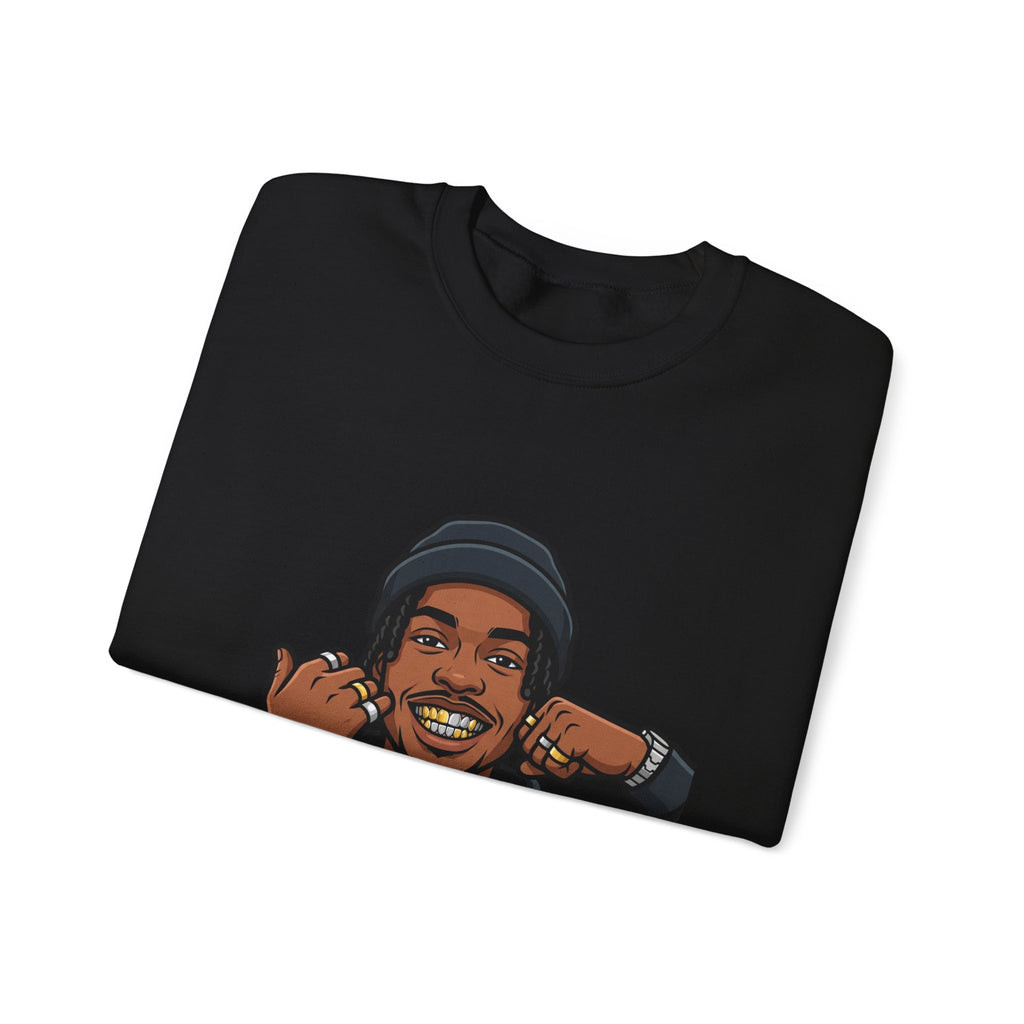 Graphic Crewneck Sweatshirt — Urban Portrait Illustration