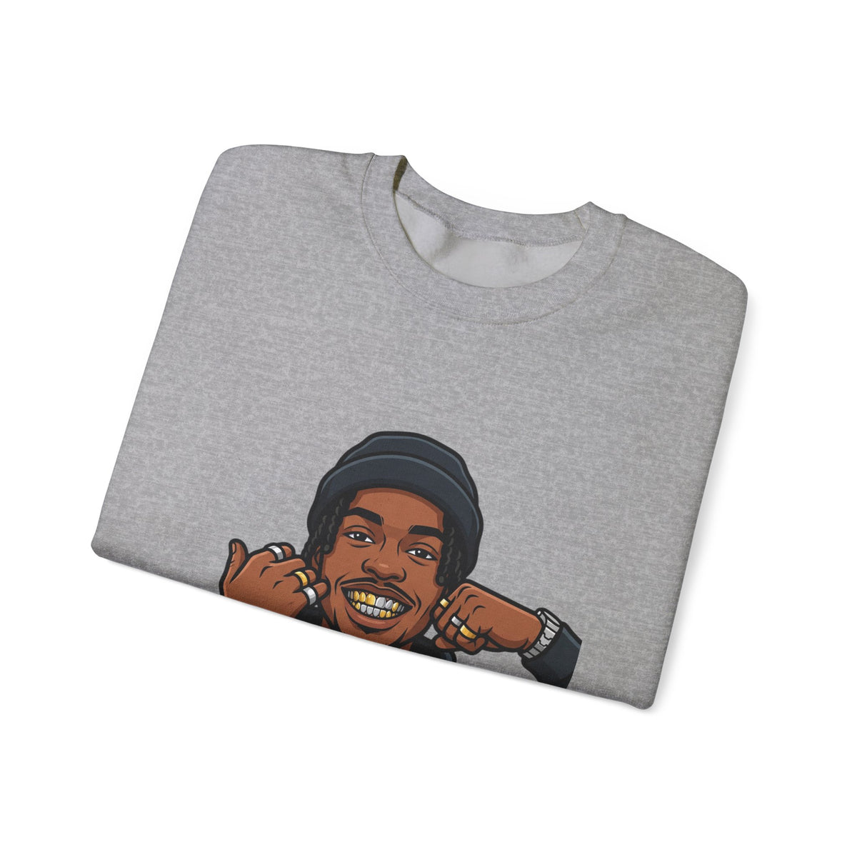 Graphic Crewneck Sweatshirt — Urban Portrait Illustration
