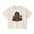 Urban Elite Women's Boxy Tee — Graphic Streetwear Tee with Portrait & 'Urban Elite Premium Streetwear' Back Emblem