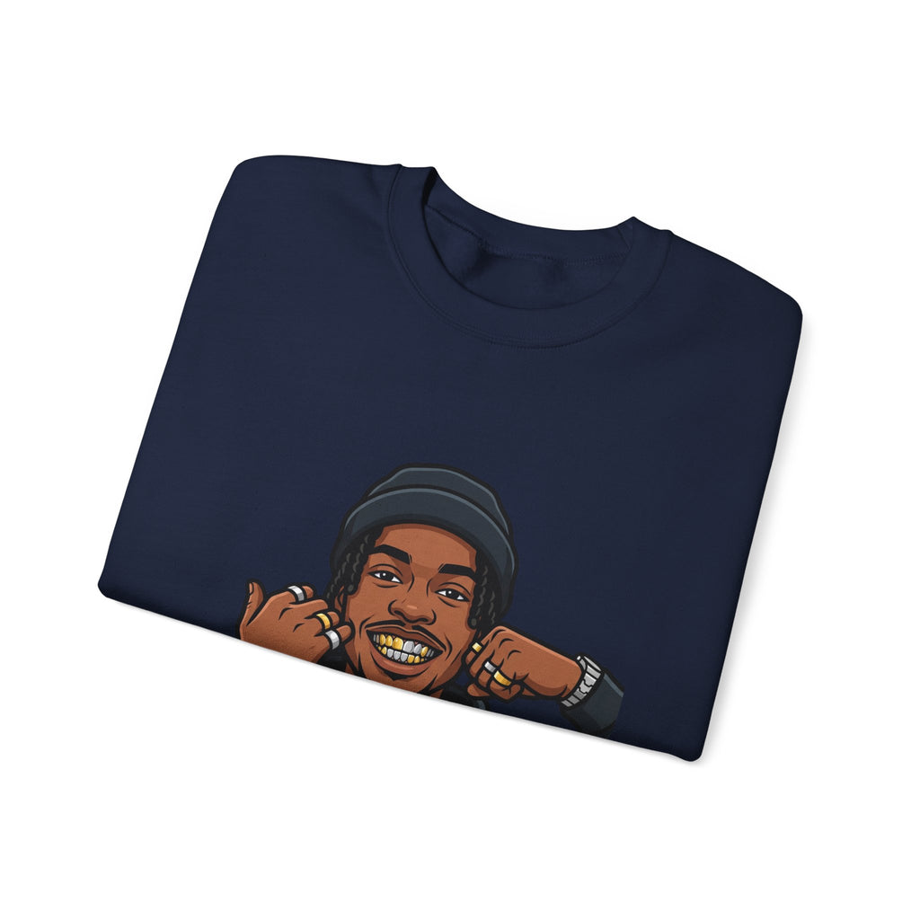 Graphic Crewneck Sweatshirt — Urban Portrait Illustration