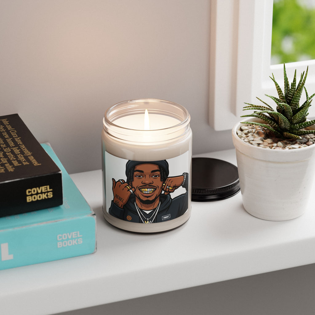 9oz Scented Soy Candle — Gold Grill Portrait Jar Candle (Hip-Hop Inspired)