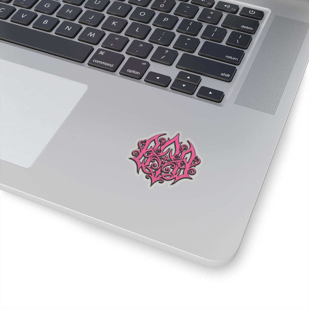 Pink Ornate Gothic Sticker — Kiss-Cut Decorative Laptop Decal