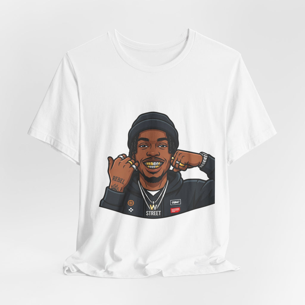 Graphic Tee — Smiling Streetwear Portrait T-Shirt
