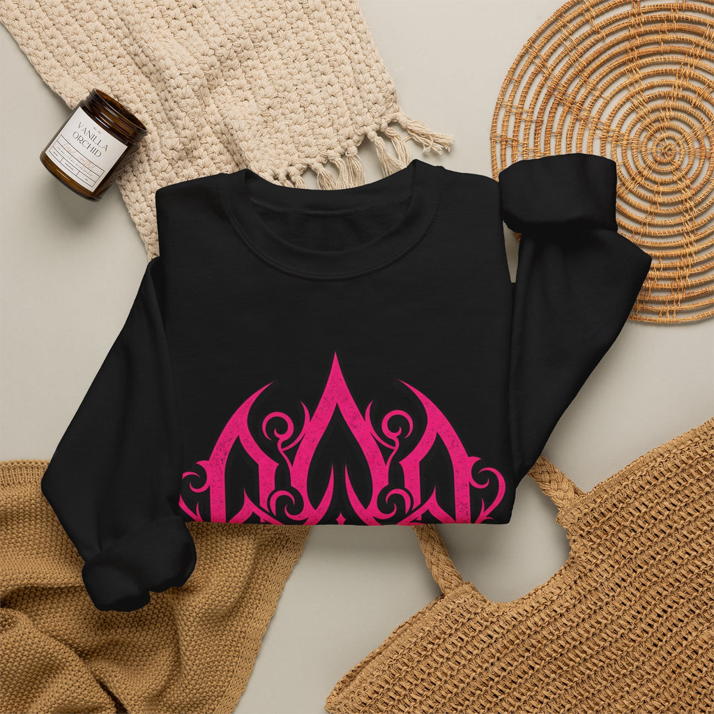 Pink Gothic Flame Crewneck Sweatshirt