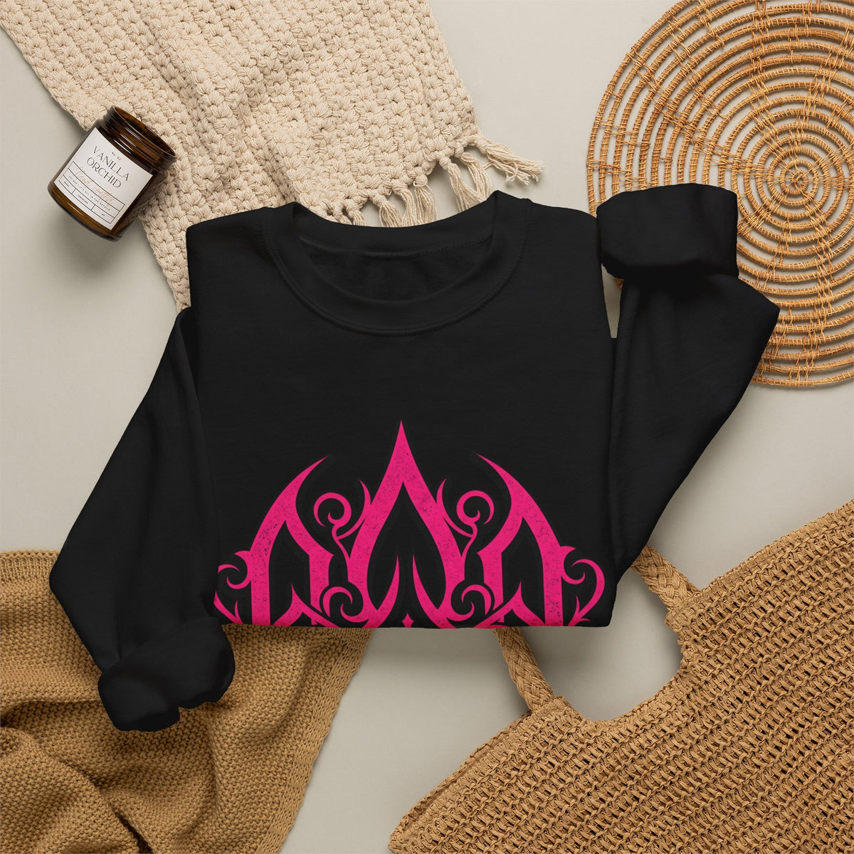 Pink Gothic Flame Crewneck Sweatshirt