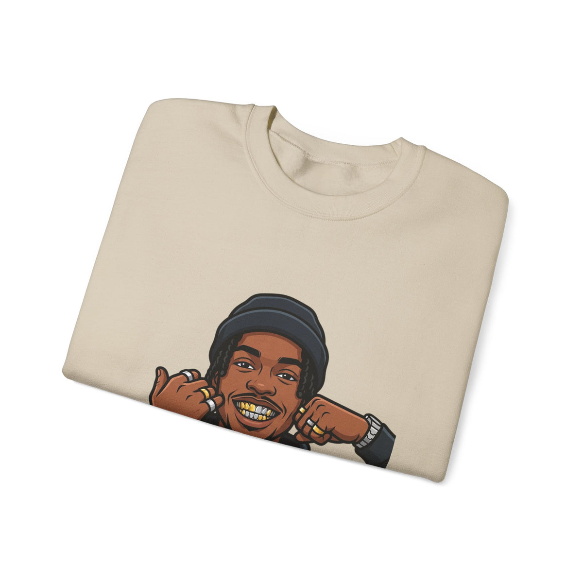 Graphic Crewneck Sweatshirt — Urban Portrait Illustration