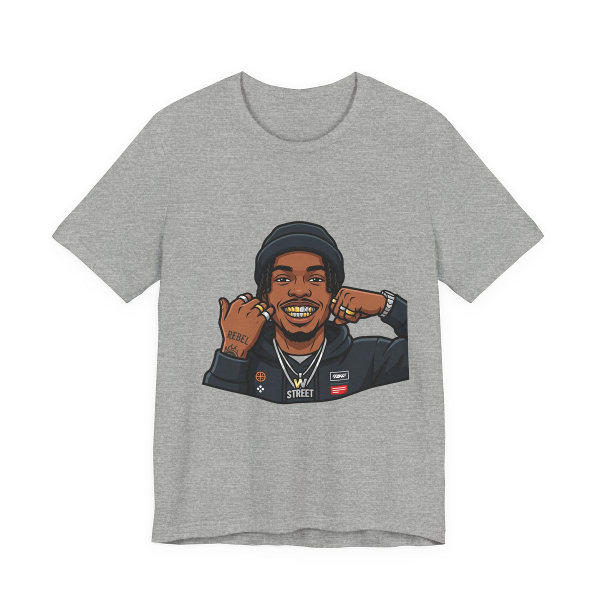 Graphic Tee — Smiling Streetwear Portrait T-Shirt