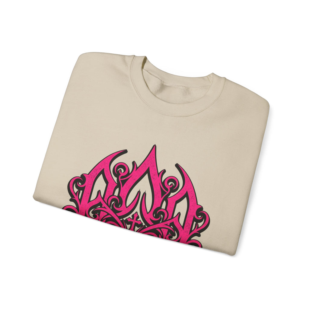 Pink Gothic Flame Crewneck Sweatshirt