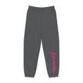 Grey Sweatpants with Pink Vertical 'Vogue' Script — Streetwear Lounge Joggers