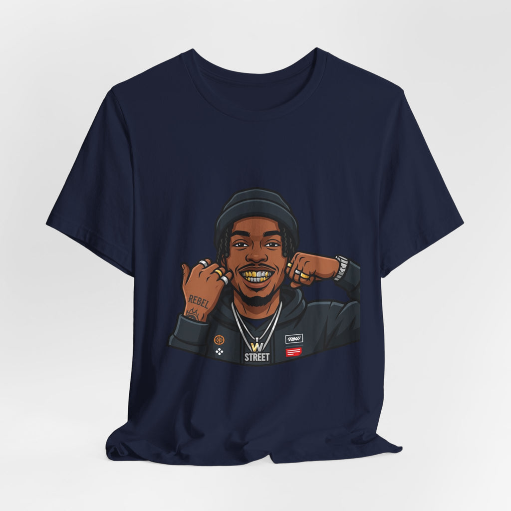 Graphic Tee — Smiling Streetwear Portrait T-Shirt