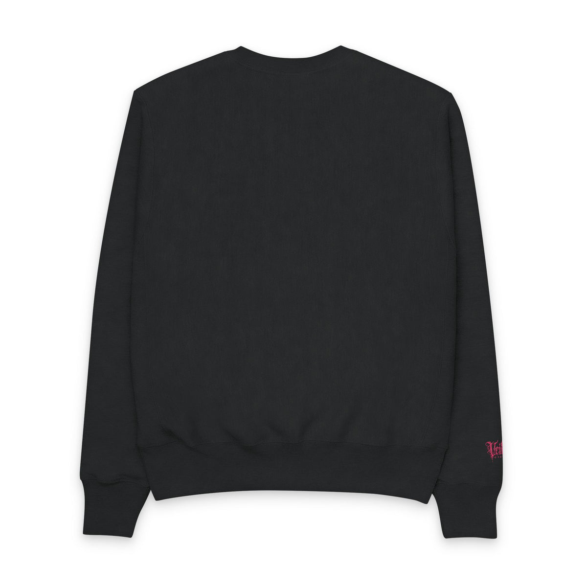 Men's Champion Crewneck Sweatshirt — Black 'Killer' Floral Script Chest & Sleeve Design
